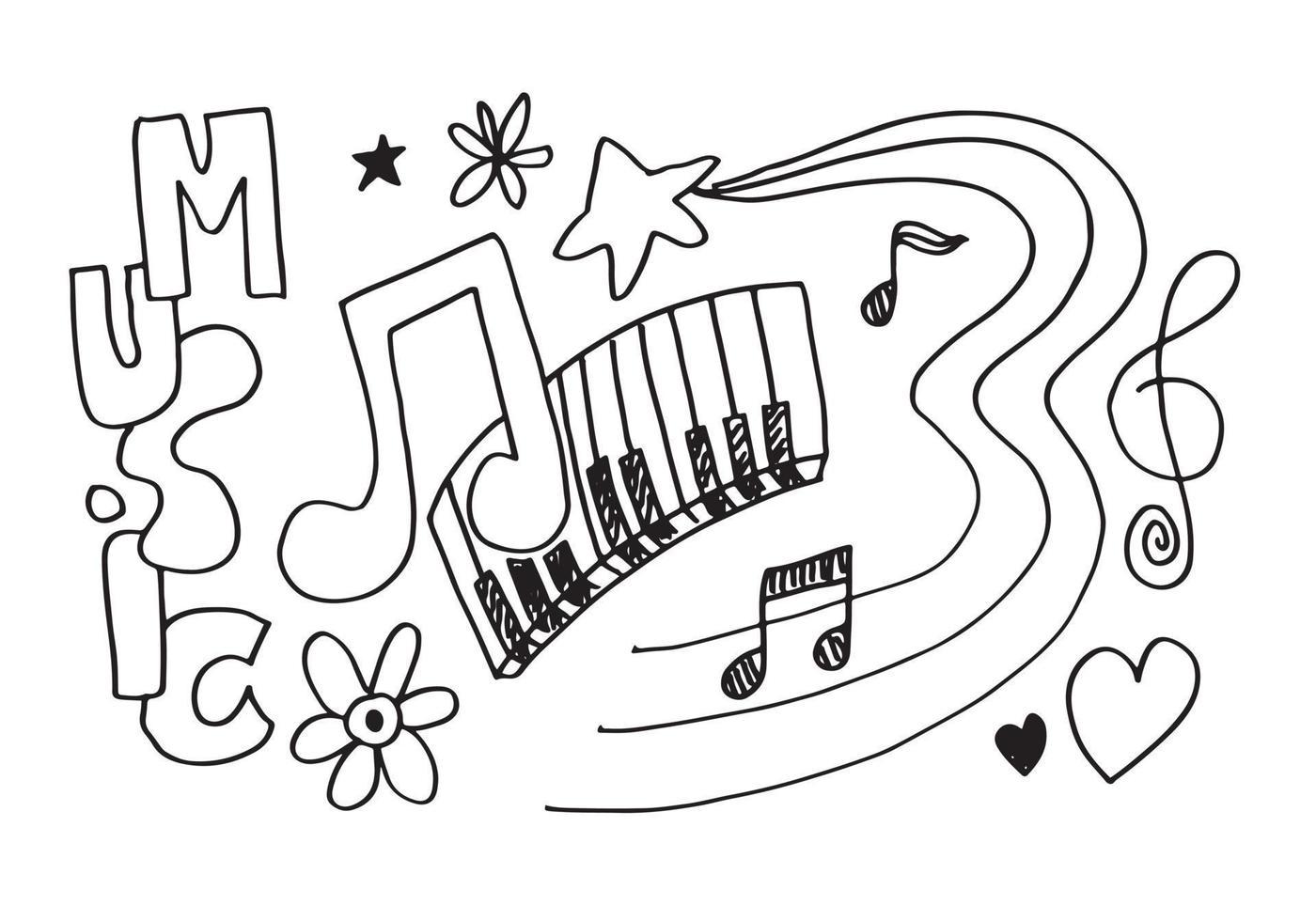 Music Background Hand drawn music set illustration. illustrations of music images, design concept. vector