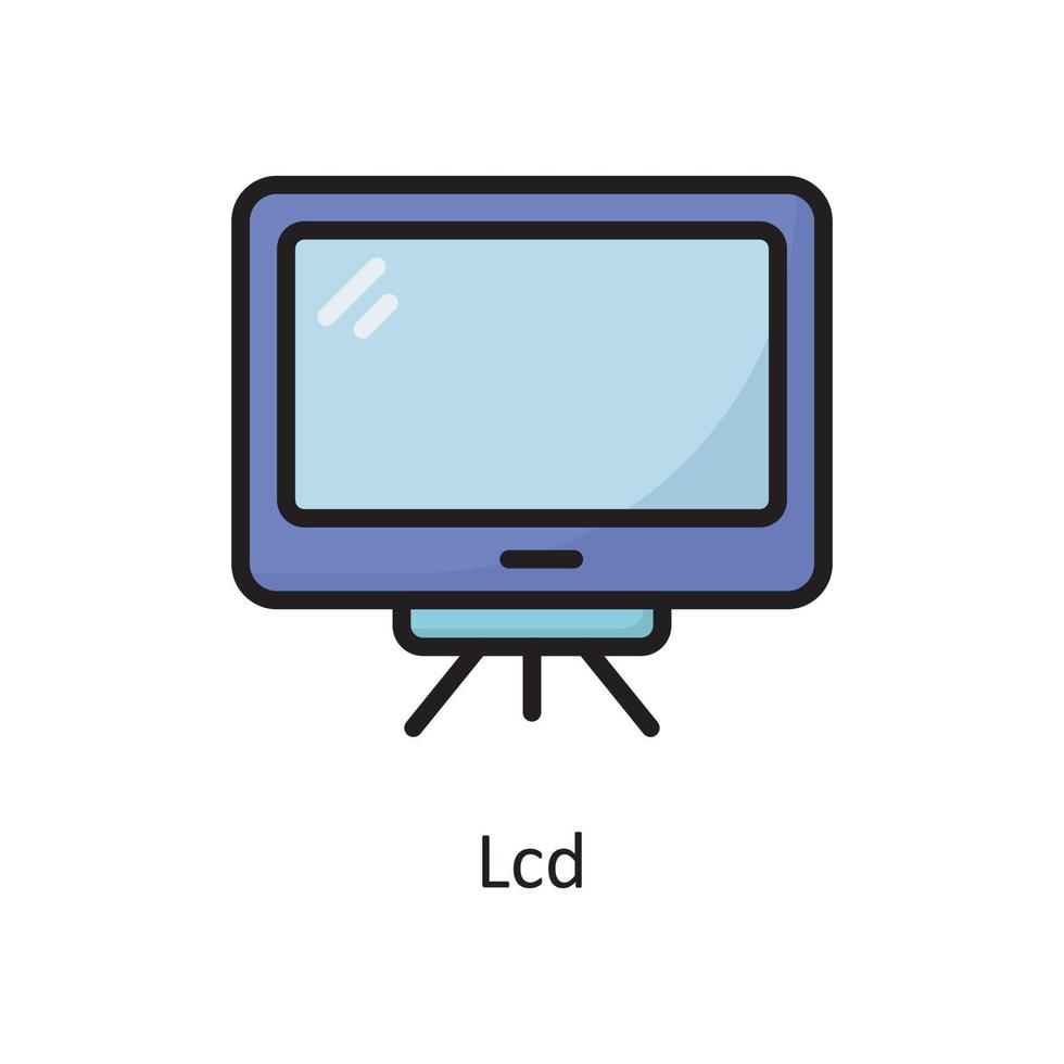 ilustración de diseño de icono de contorno lleno de vector lcd. símbolo de limpieza en el archivo eps 10 de fondo blanco