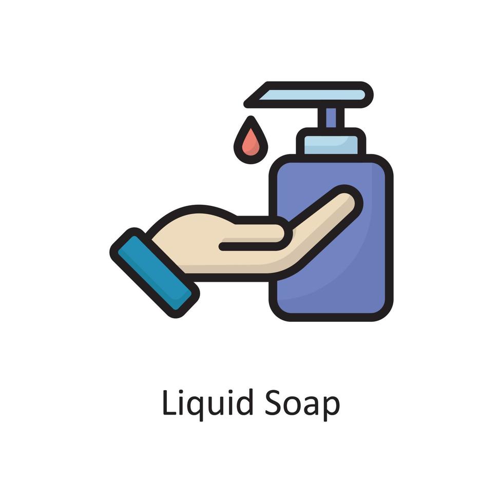 ilustración de diseño de icono de contorno lleno de vector de jabón líquido. símbolo de limpieza en el archivo eps 10 de fondo blanco