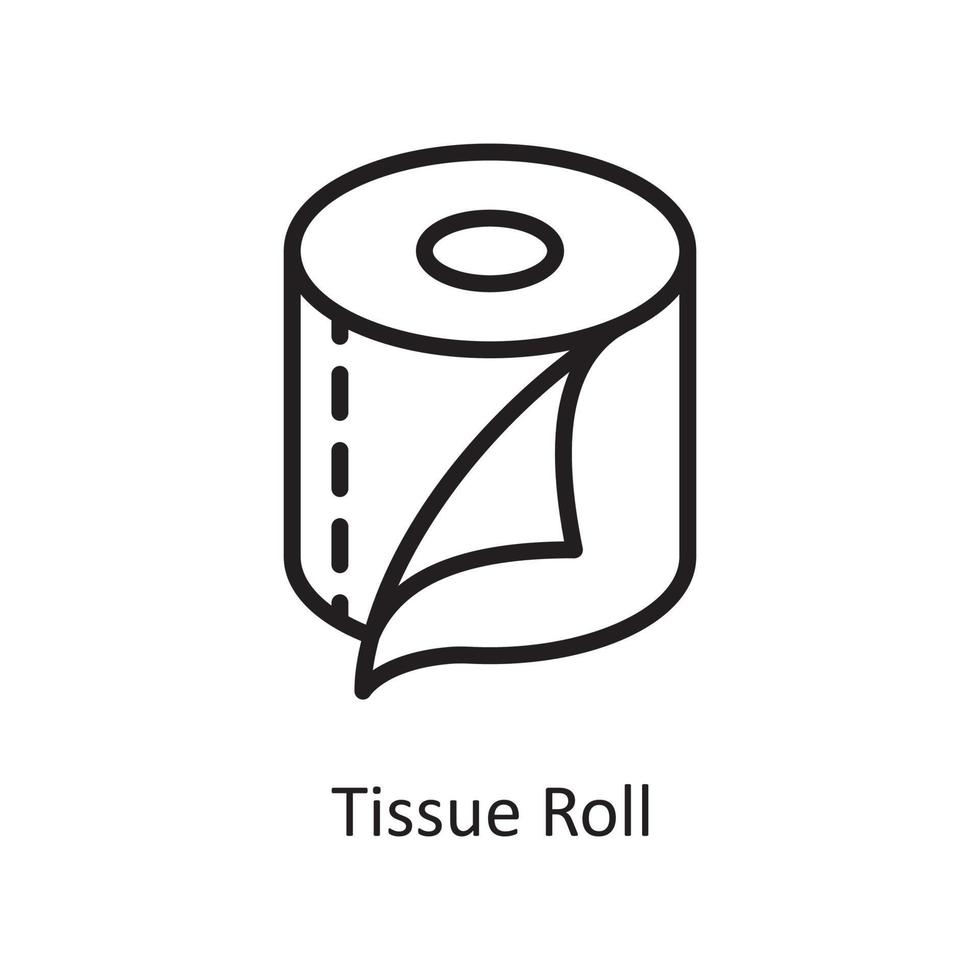 Tissue Roll Vector Outline Icon Design illustration. Housekeeping Symbol on White background EPS 10 File