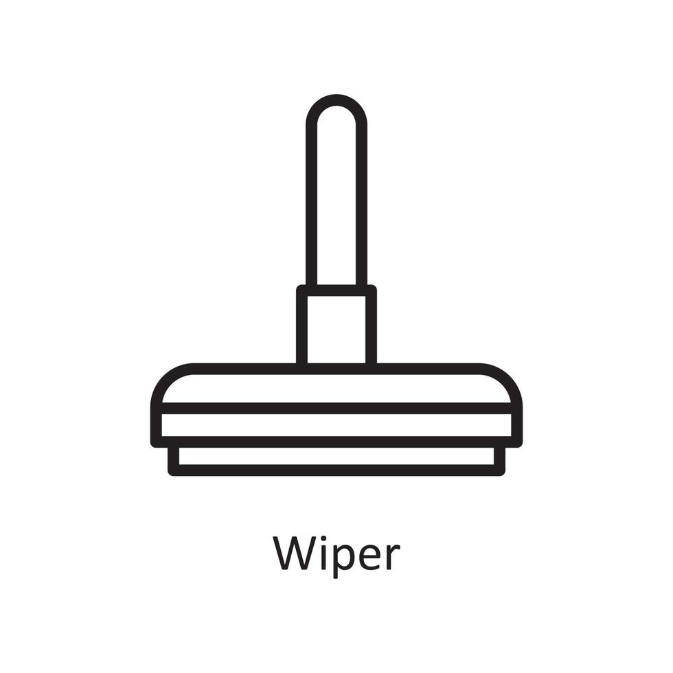 Wiper  Vector Outline Icon Design illustration. Housekeeping Symbol on White background EPS 10 File