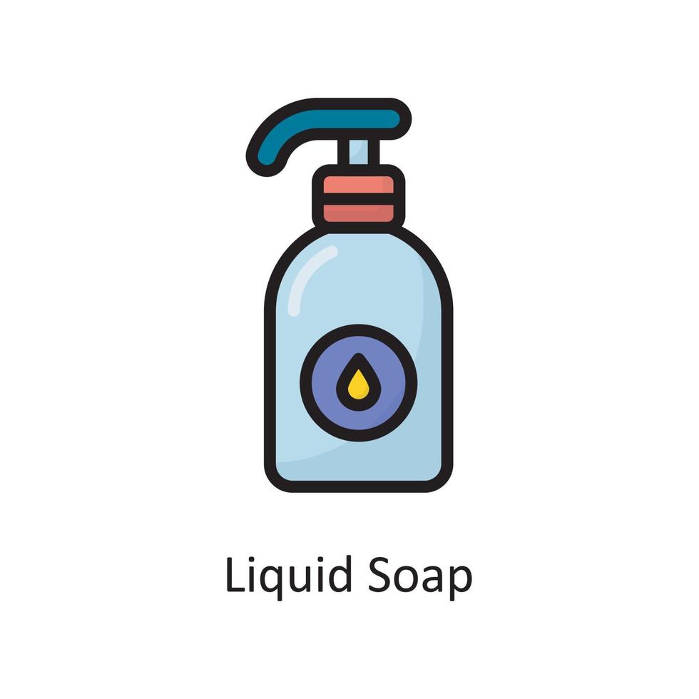 Liquid Soap  Vector Filled Outline Icon Design illustration. Housekeeping Symbol on White background EPS 10 File