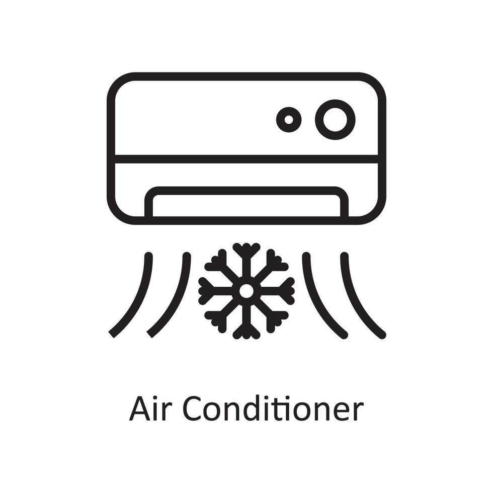Air Conditioner Vector Outline Icon Design illustration. Housekeeping Symbol on White background EPS 10 File