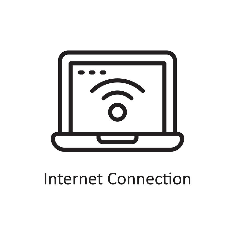 Internet Connection Vector Outline Icon Design illustration. Housekeeping Symbol on White background EPS 10 File