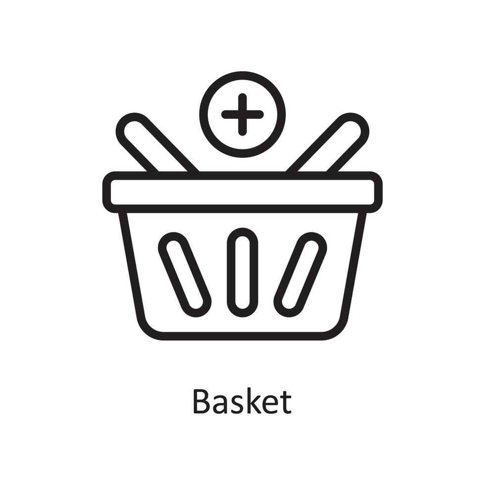 Basket  Vector Outline Icon Design illustration. Housekeeping Symbol on White background EPS 10 File