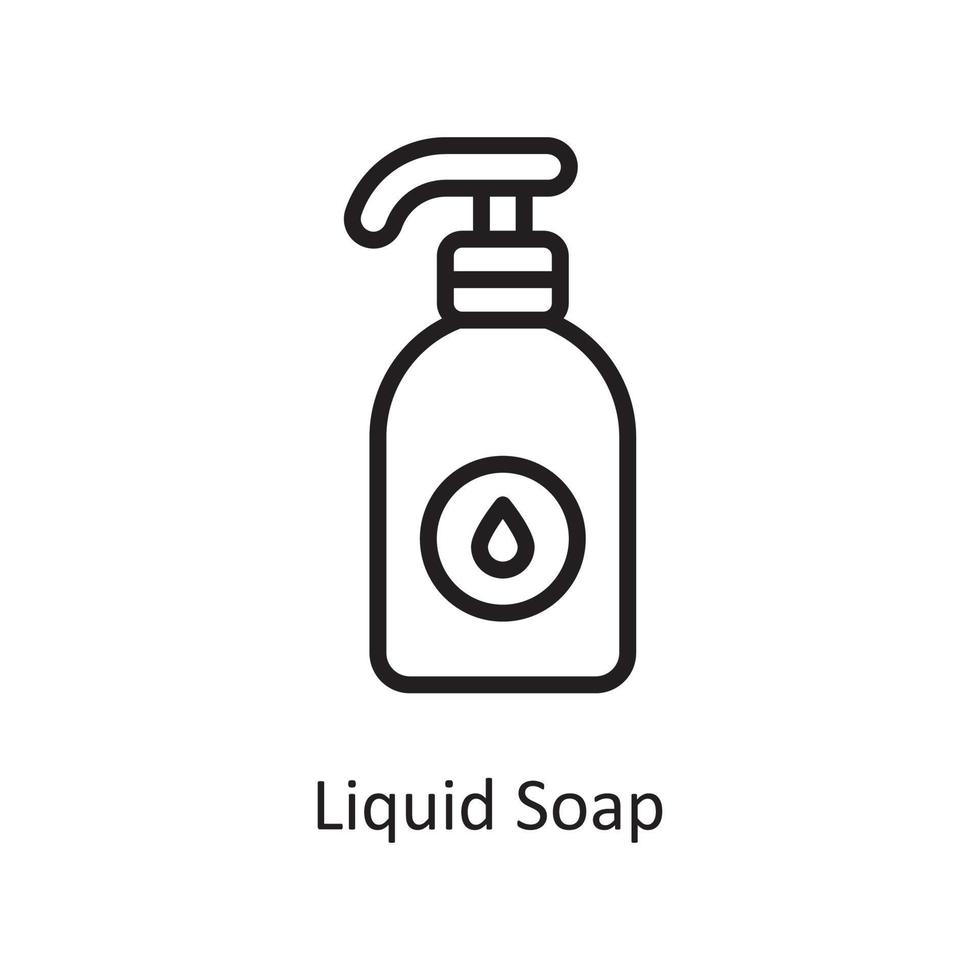 ilustración de diseño de icono de contorno de vector de jabón líquido. símbolo de limpieza en el archivo eps 10 de fondo blanco
