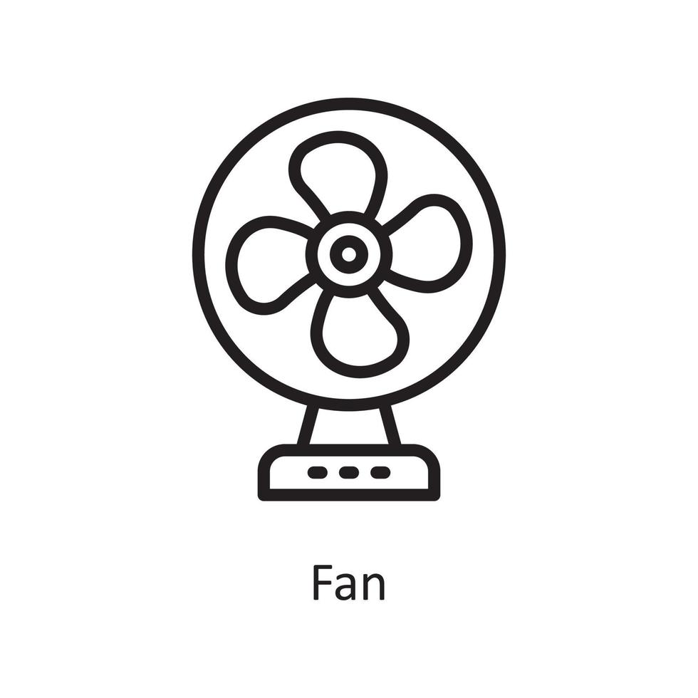 Fan Vector Outline Icon Design illustration. Housekeeping Symbol on White background EPS 10 File