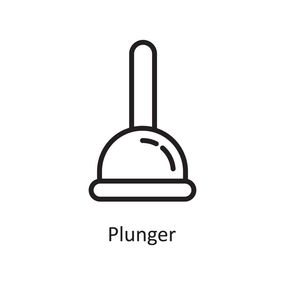Plunger  Vector Outline Icon Design illustration. Housekeeping Symbol on White background EPS 10 File