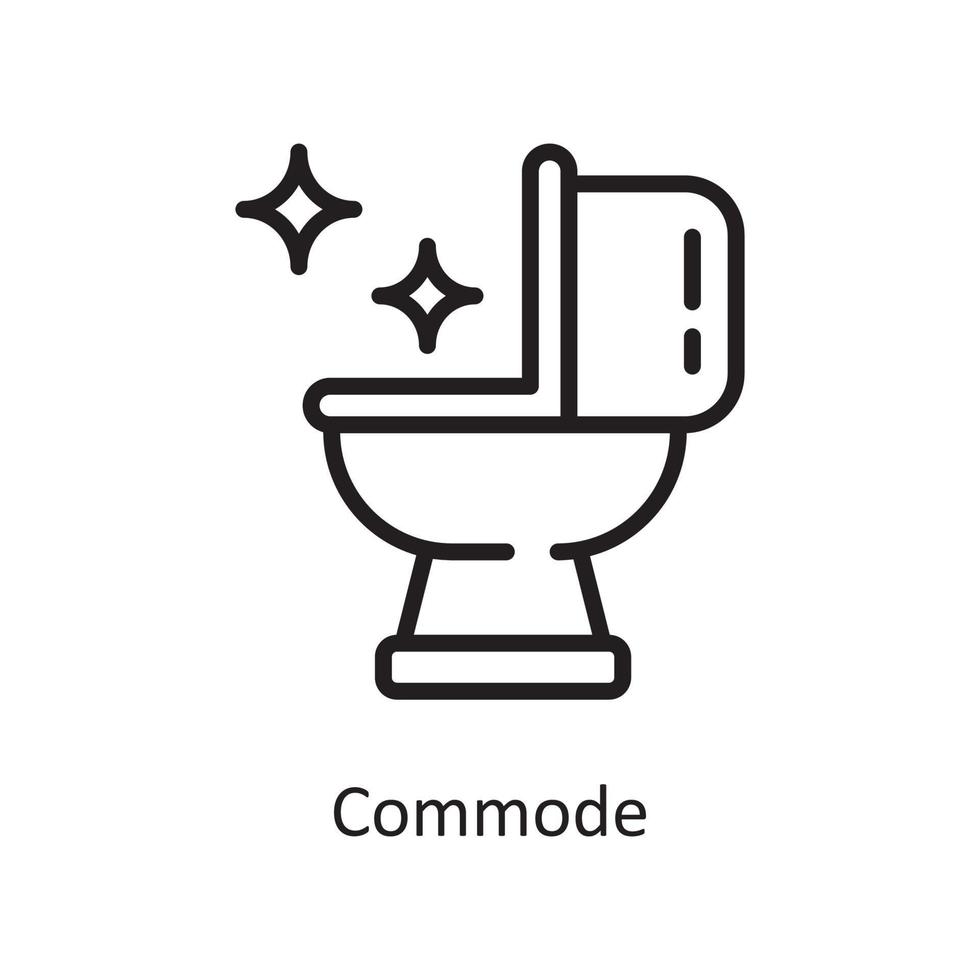 Commode  Vector Outline Icon Design illustration. Housekeeping Symbol on White background EPS 10 File