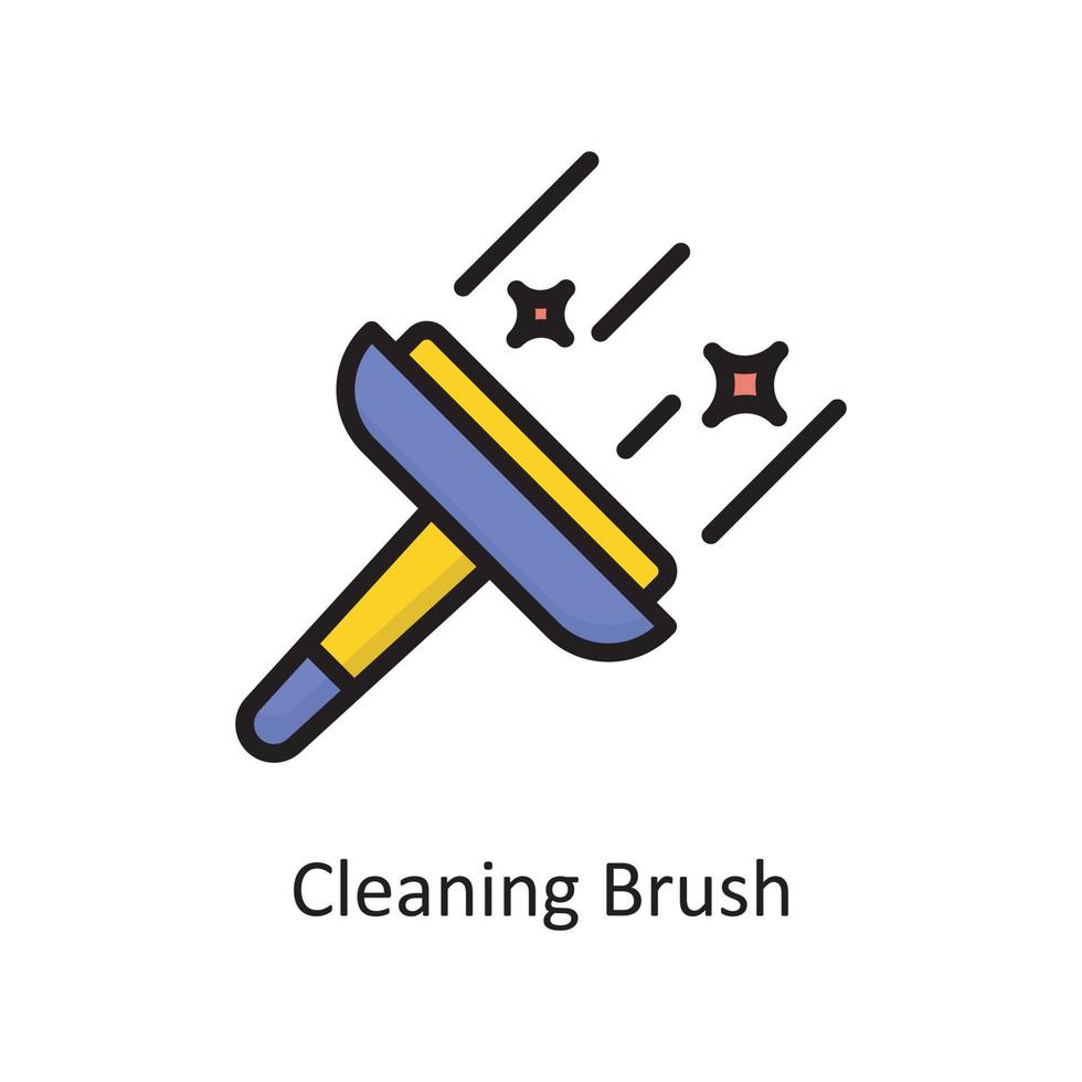 Cleaning Brush Vector Filled Outline Icon Design illustration. Housekeeping Symbol on White background EPS 10 File