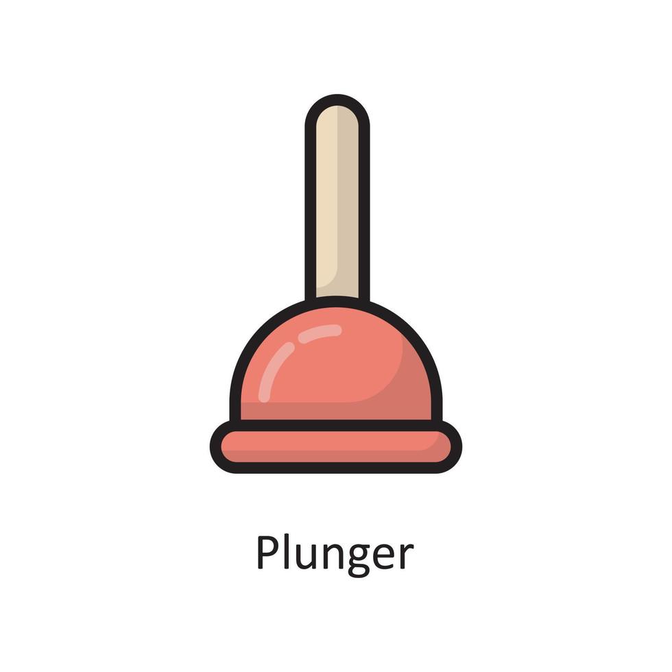 Plunger  Vector Filled Outline Icon Design illustration. Housekeeping Symbol on White background EPS 10 File