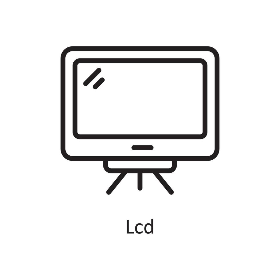 ilustración de diseño de icono de contorno vectorial lcd. símbolo de limpieza en el archivo eps 10 de fondo blanco vector