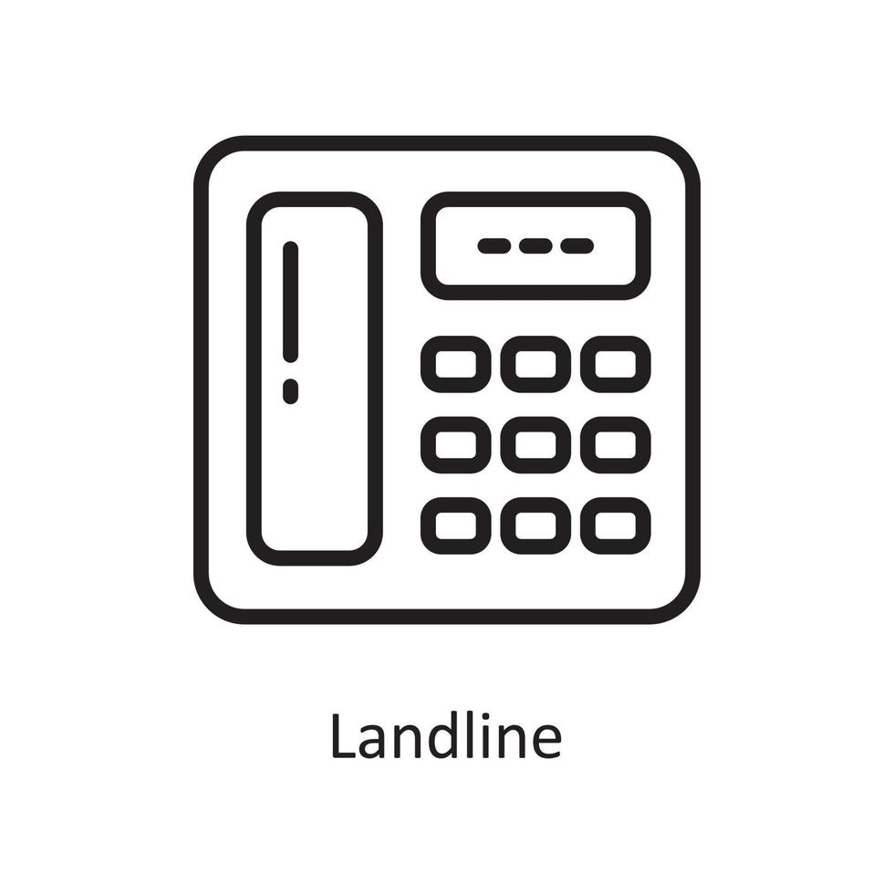 Landline Vector Outline Icon Design illustration. Housekeeping Symbol on White background EPS 10 File