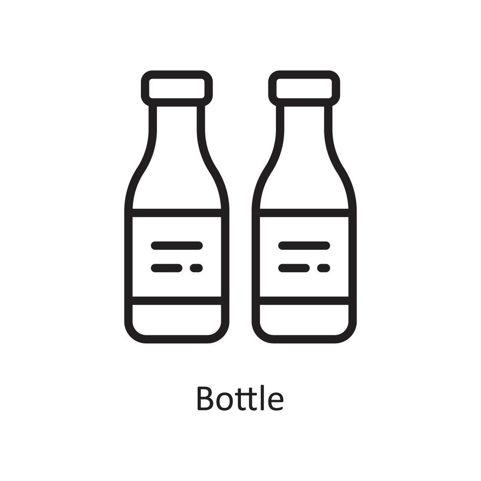 Bottle Vector Outline Icon Design illustration. Housekeeping Symbol on White background EPS 10 File