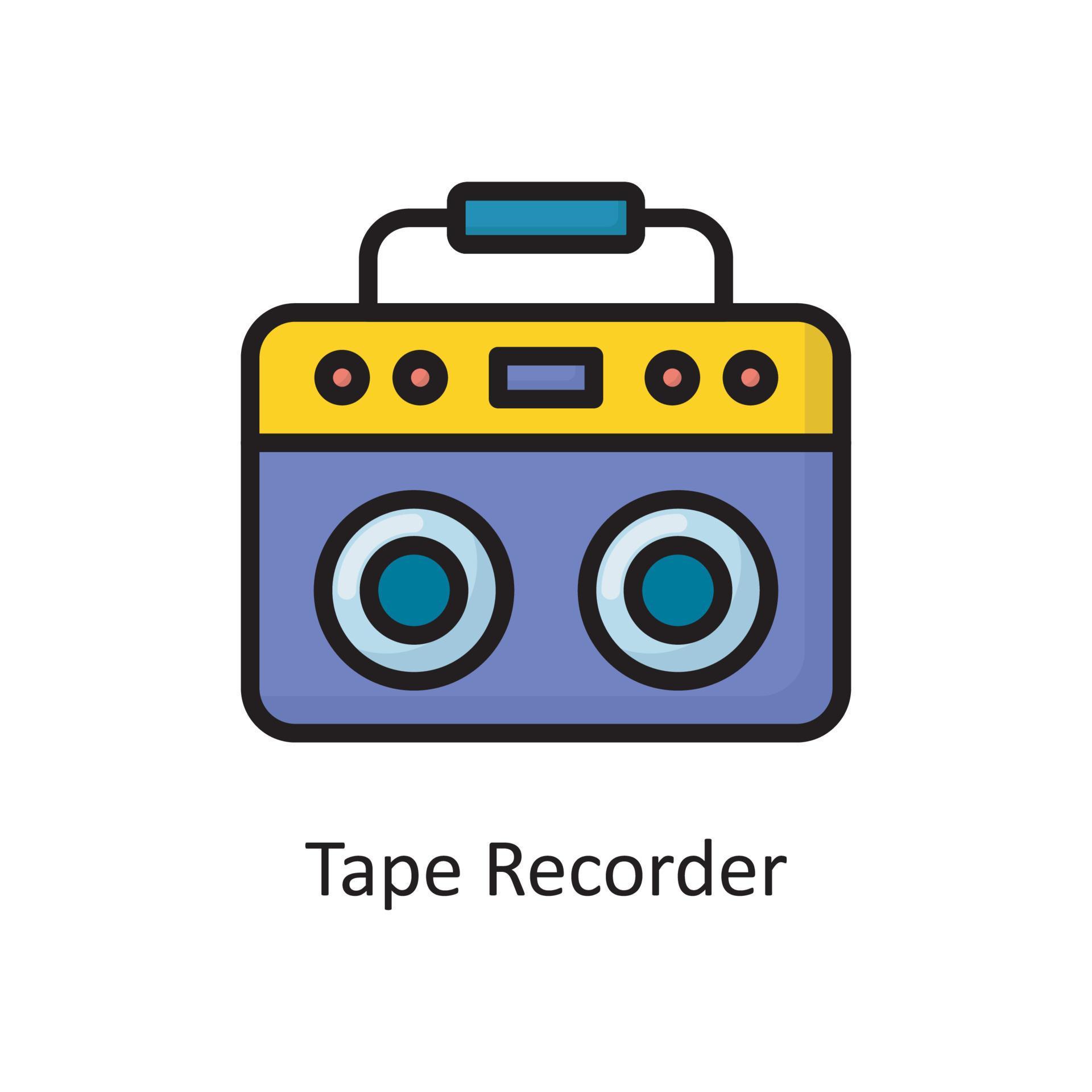 Tape Recorder Vector Filled Outline Icon Design illustration. Housekeeping Symbol on White
