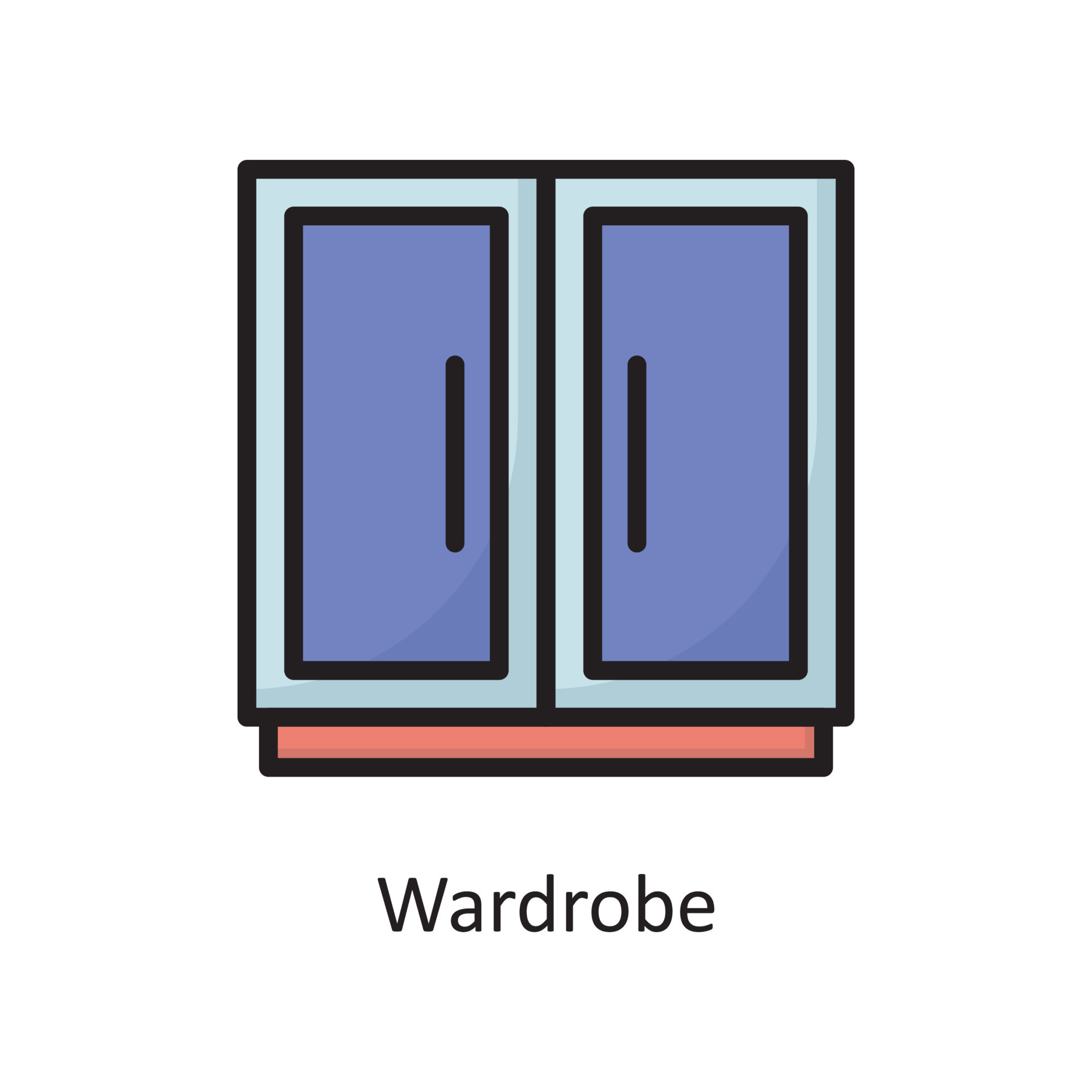 Wardrobe Vector Filled Outline Icon Design illustration. Housekeeping