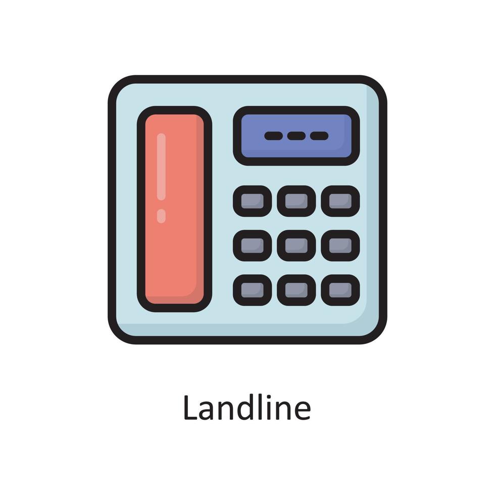 Landline Vector Filled Outline Icon Design illustration. Housekeeping Symbol on White background EPS 10 File