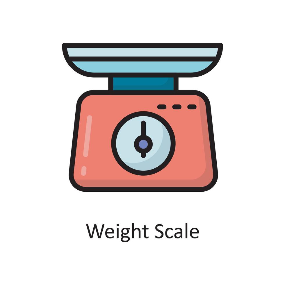 Weight Scale Vector Filled Outline Icon Design illustration. Housekeeping Symbol on White background EPS 10 File