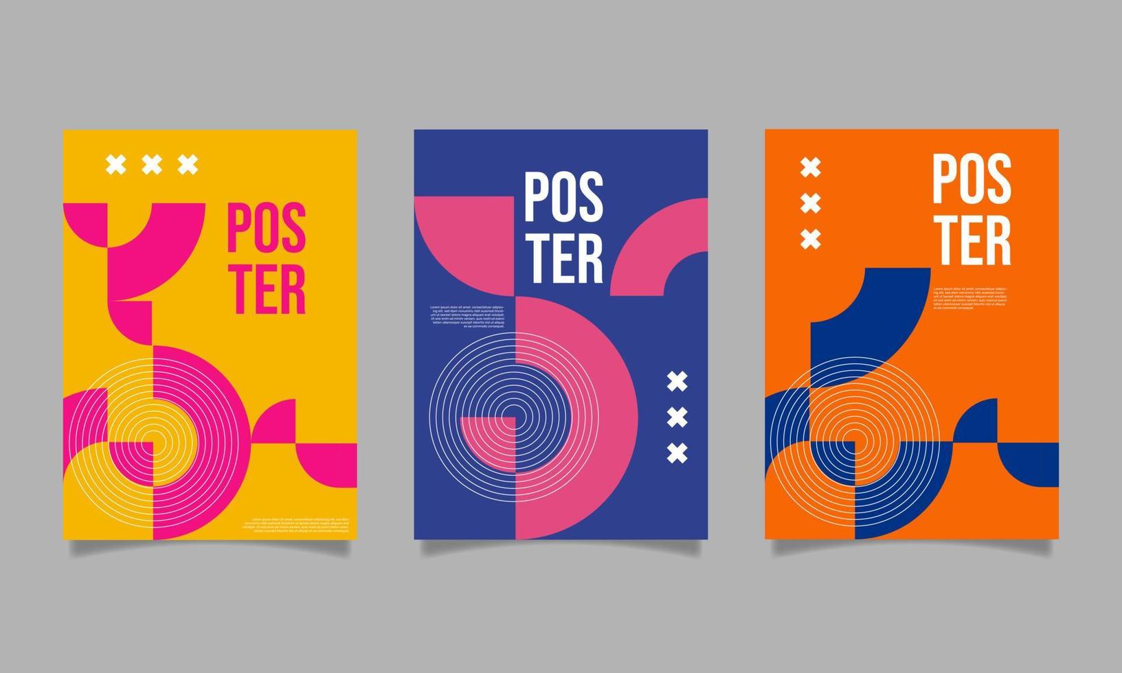 Simple geometric covers set. minimalist vector templates. useful for poster art. - Vector.
