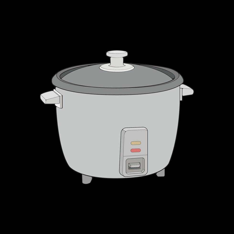 Rice cooker, magic jar, illustration vector, hand drawn art vector, outline art. vector
