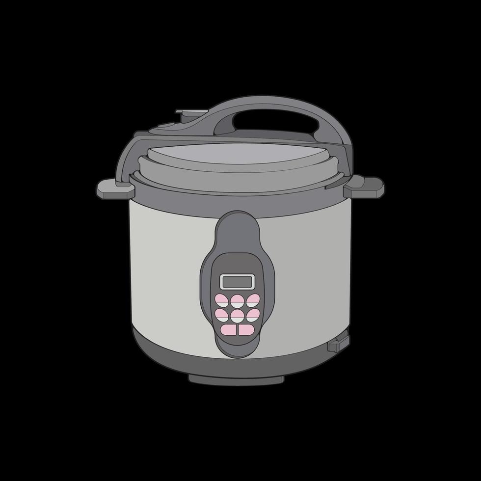 Rice cooker, magic jar, illustration vector, hand drawn art vector, outline art. vector