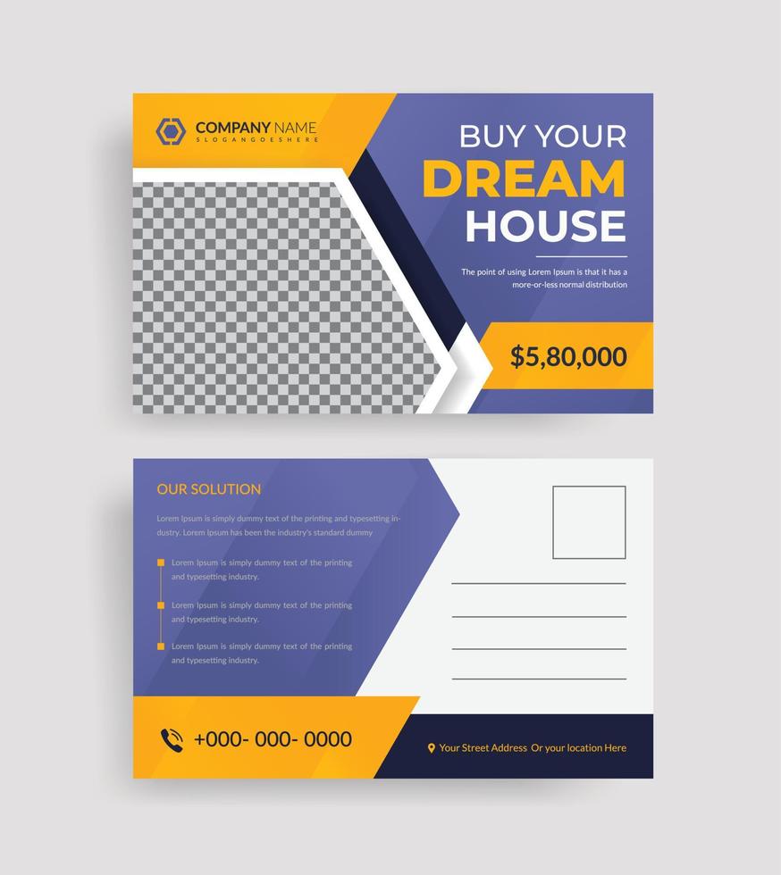 modern and simple real estate postcard, eddm postcard, and direct mail design template vector