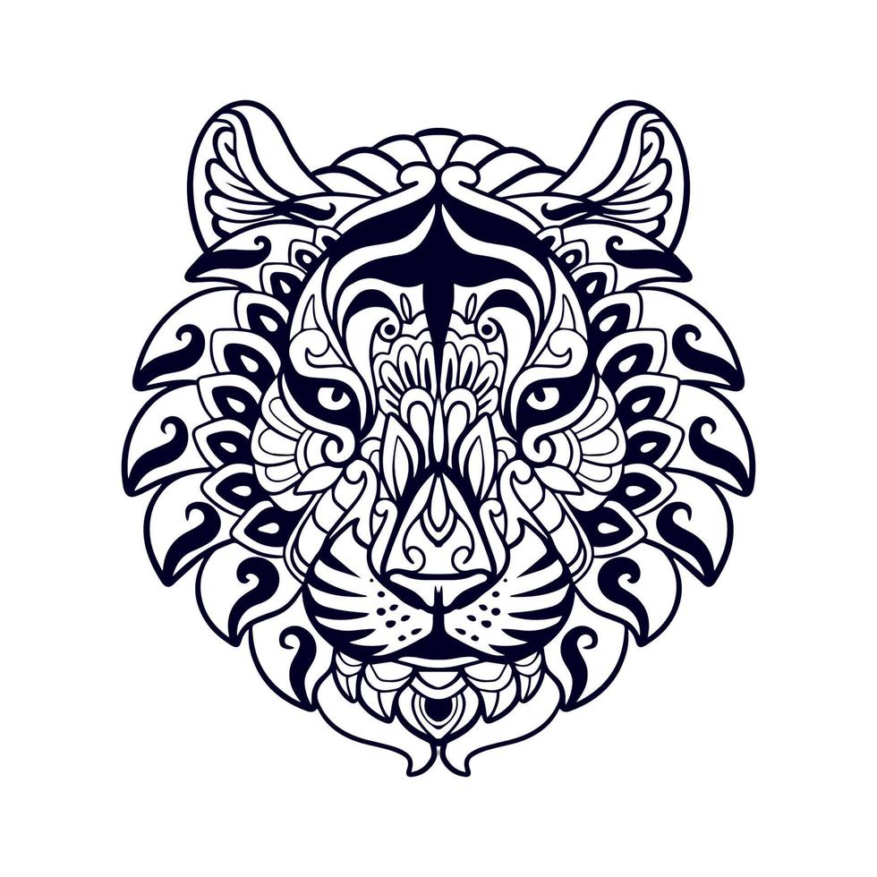 Tiger Head mandala arts isolated on white background vector