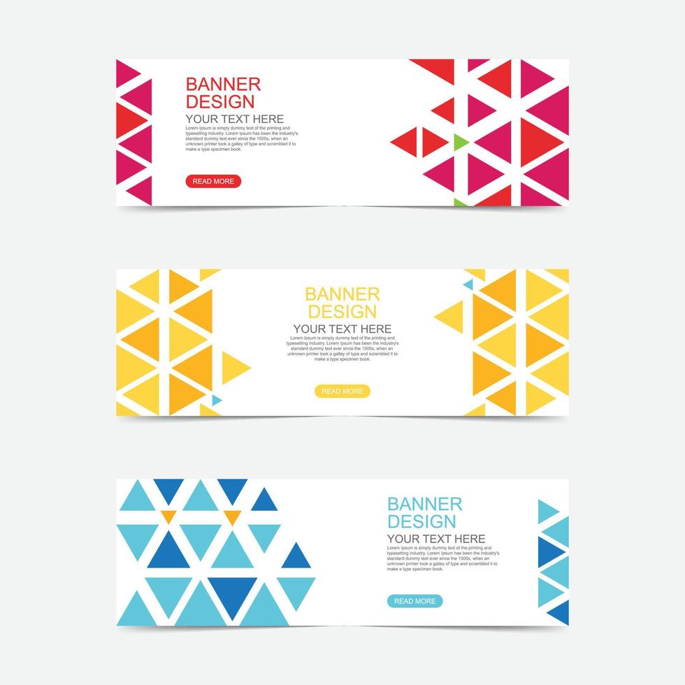 Colorful triangle banner and template layout vector