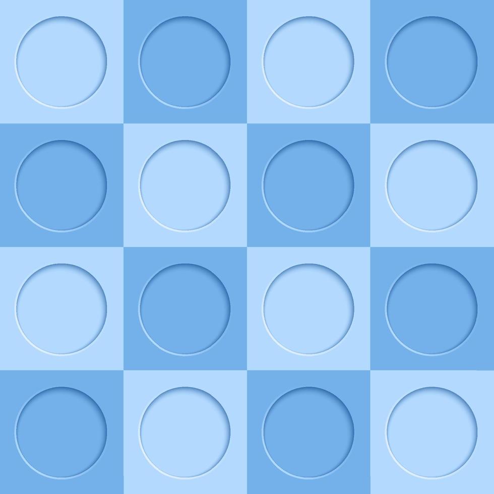 3D blue circles geometric frame design seamless pattern background vector