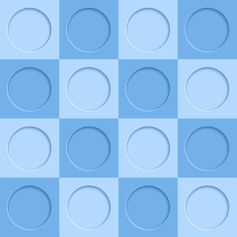 3D blue circles geometric frame design seamless pattern background vector