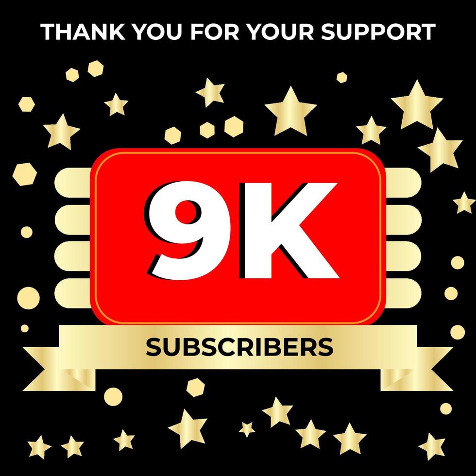 ilustración gráfica vectorial de gracias 9k seguidores, con color