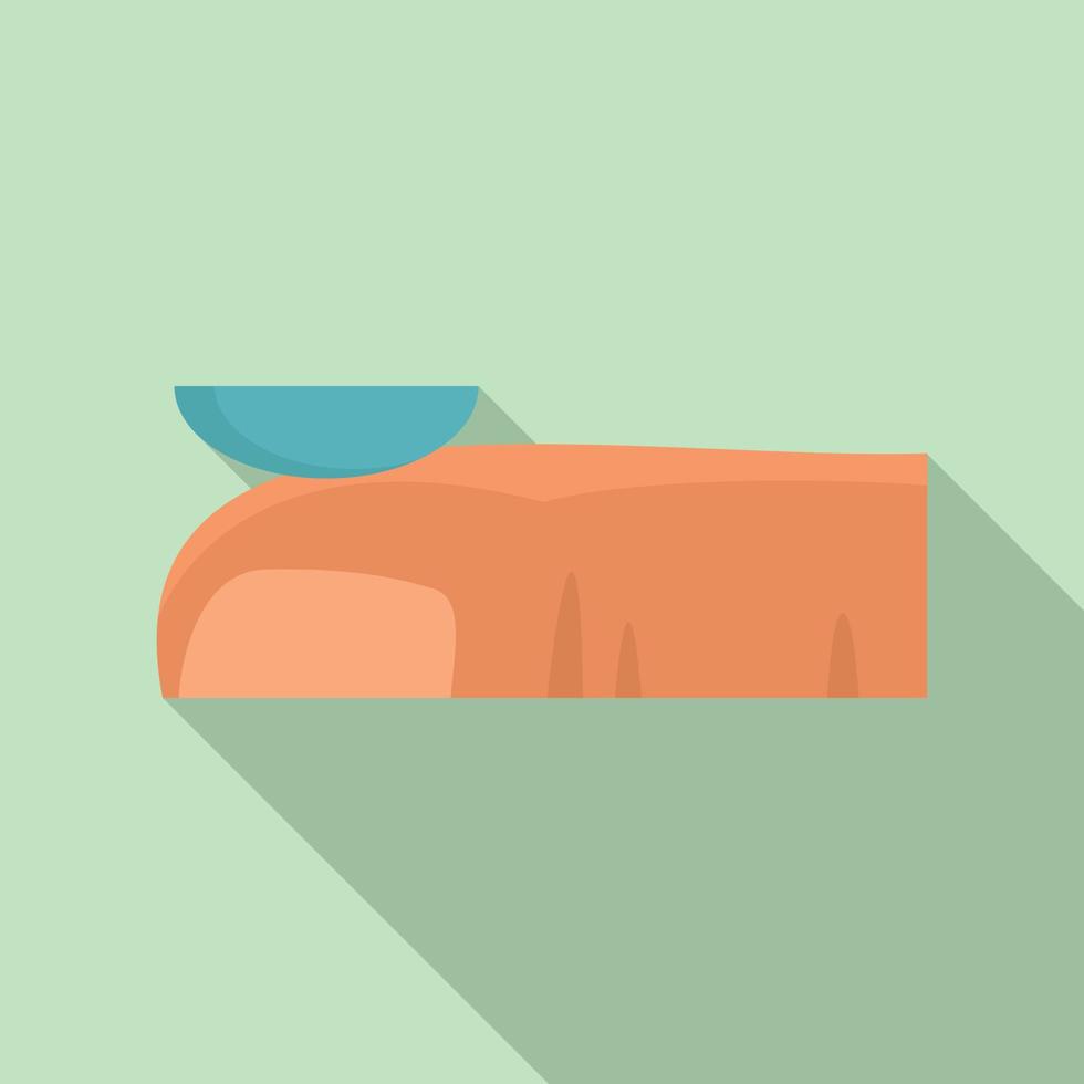 Contact lens on finger icon, flat style vector