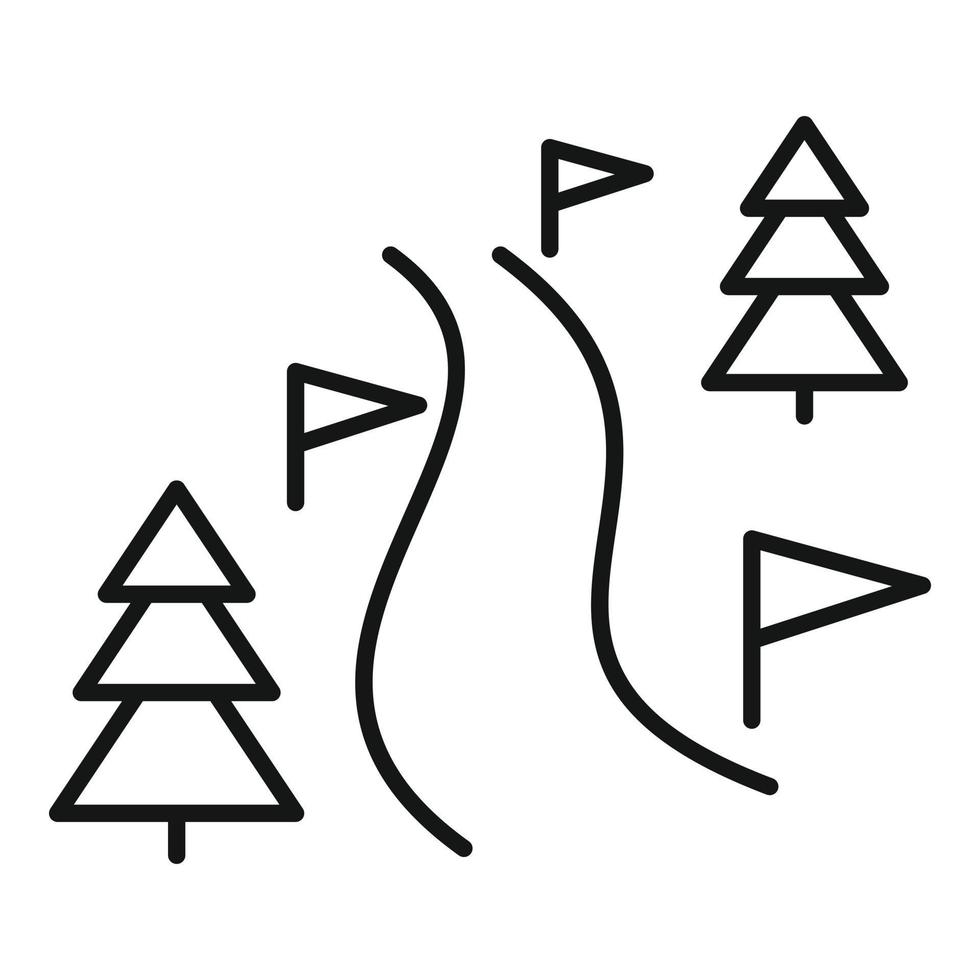 Ski mountain track icon, outline style vector