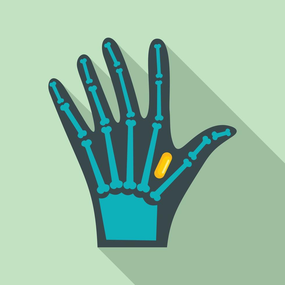 icono de implante de mano nfc, estilo plano vector