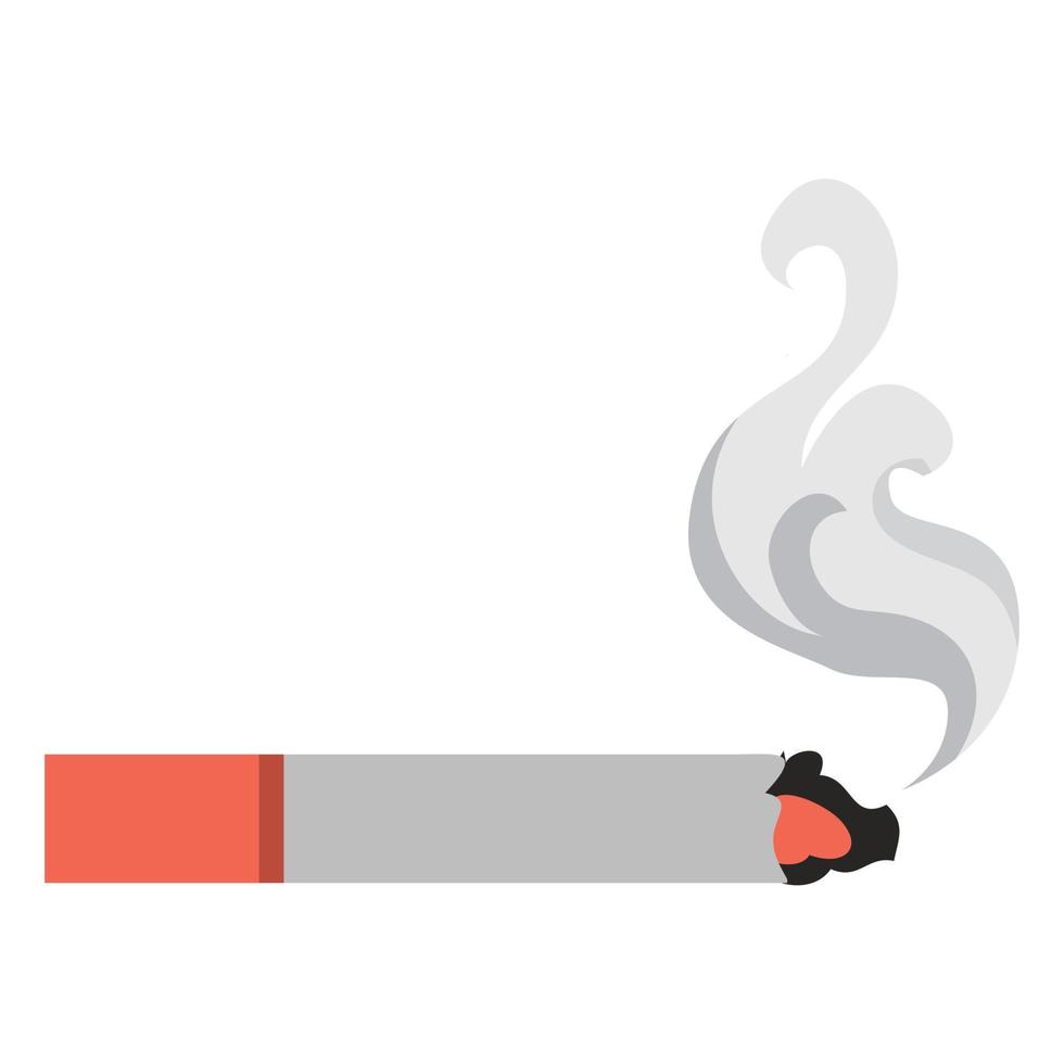 Burning smoke cigarette icon, cartoon style vector