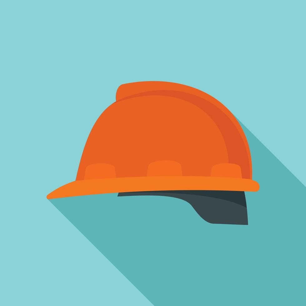 Architect helmet icon, flat style vector