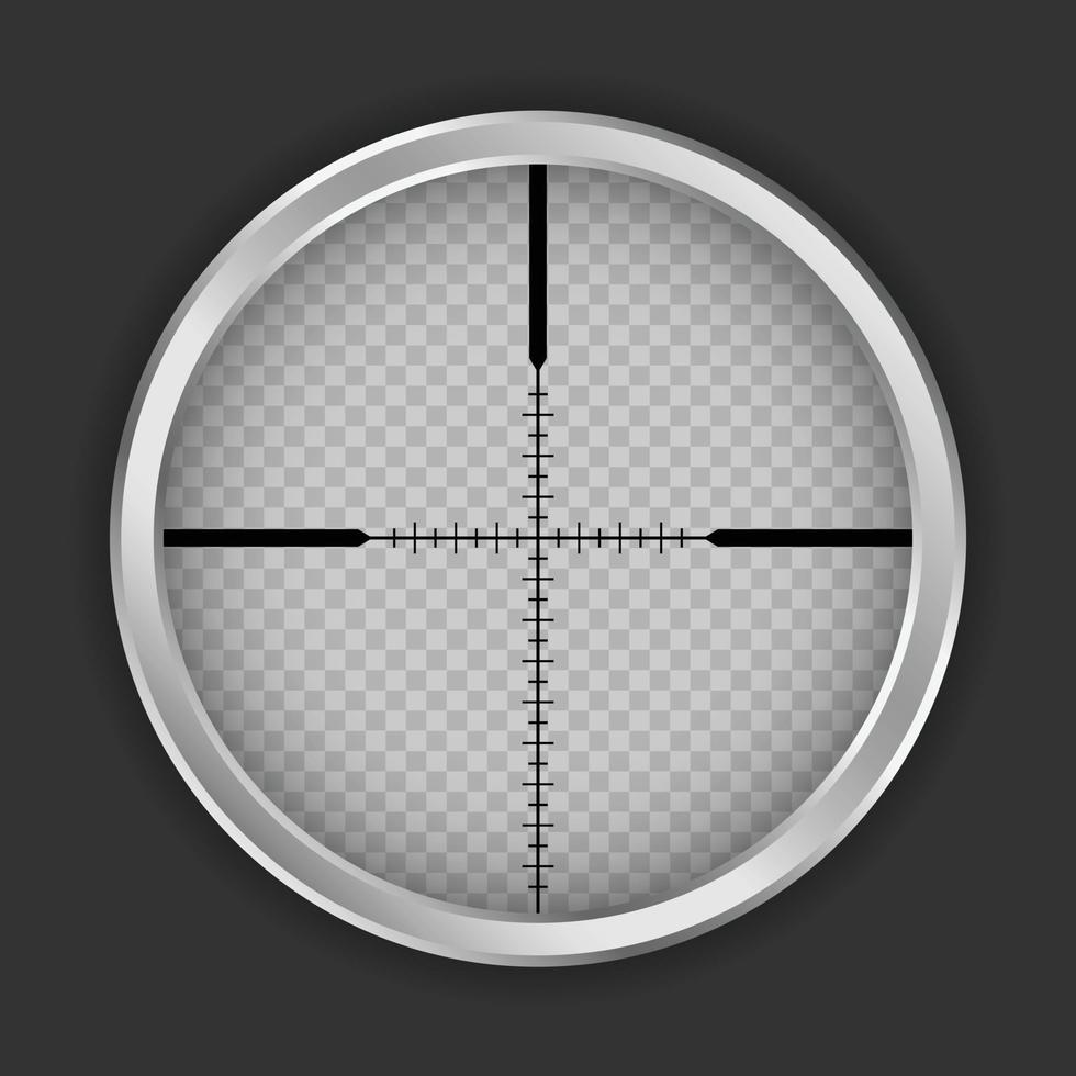 Crosshair shot icon, realistic style vector