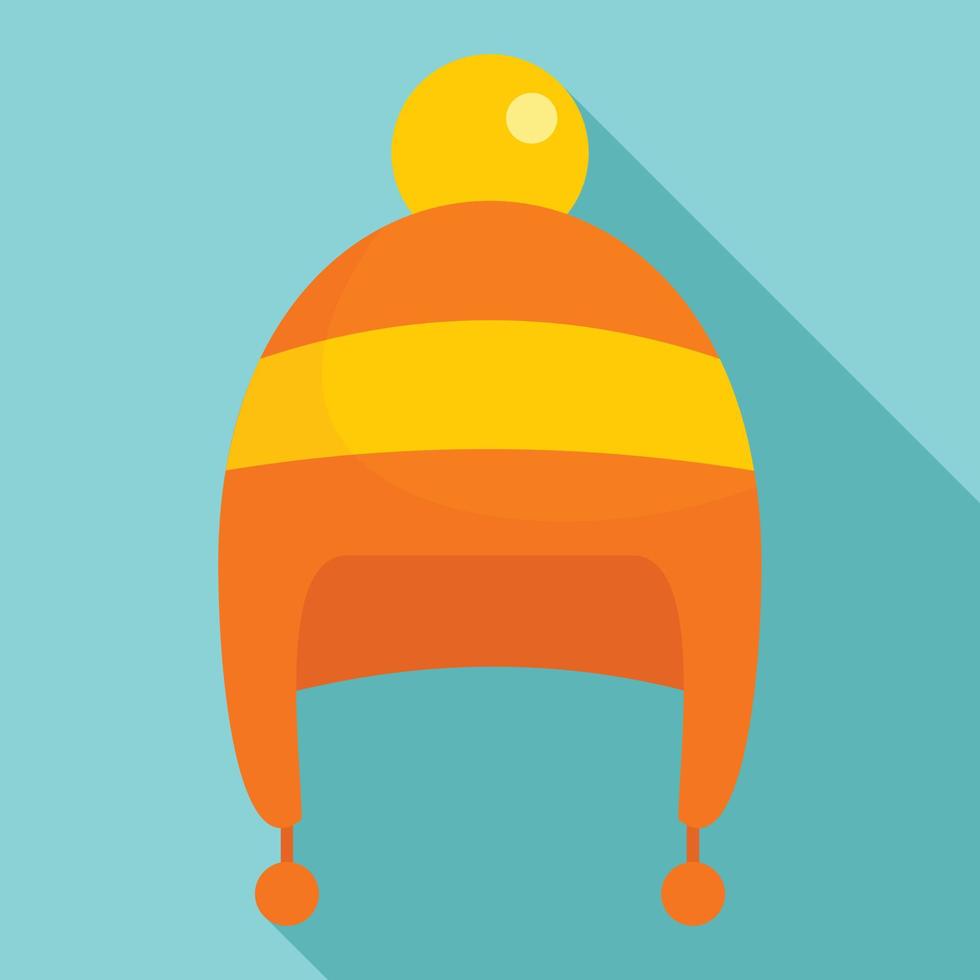 Boy winter hat icon, flat style vector
