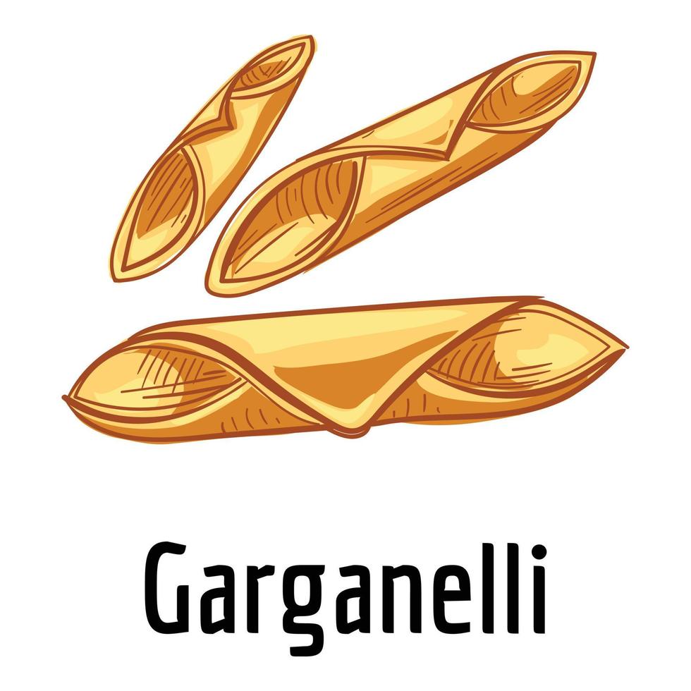 icono de garganelli, estilo de dibujos animados vector