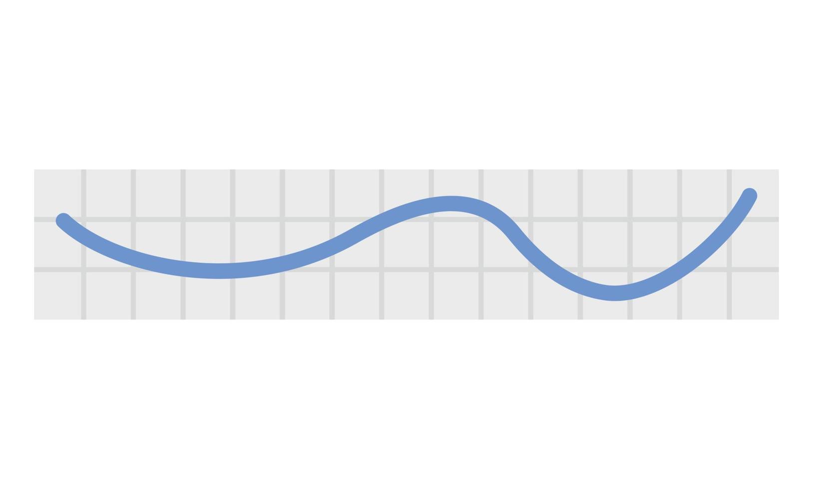 Line chart icon, flat style vector