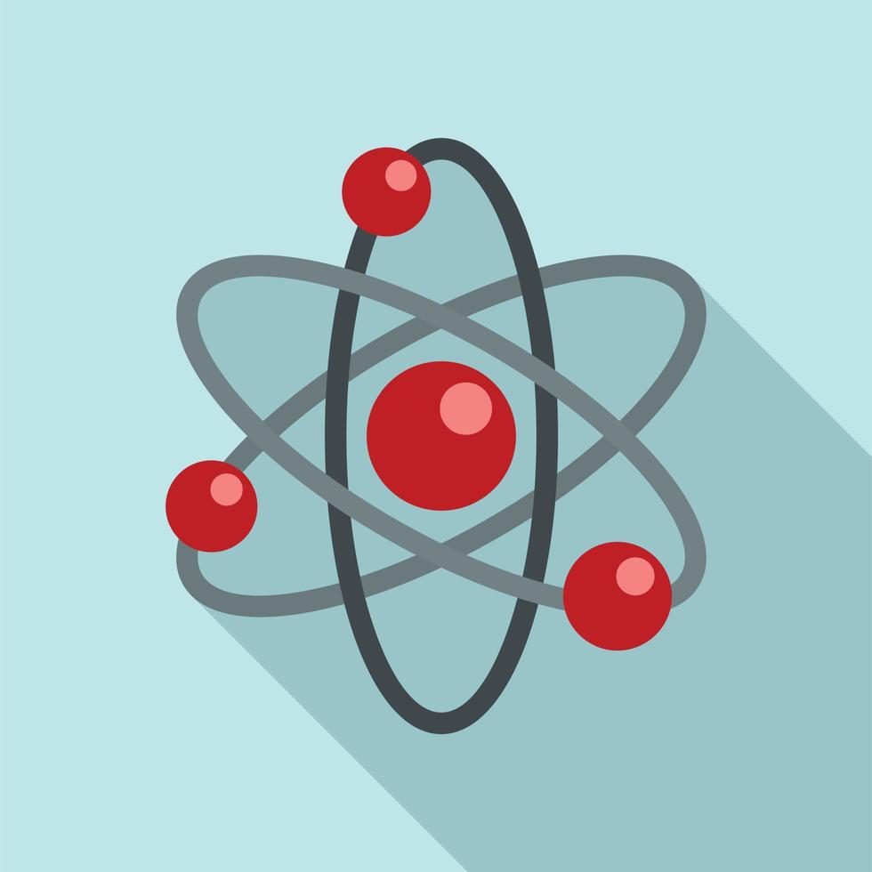 icono de átomo, estilo plano vector