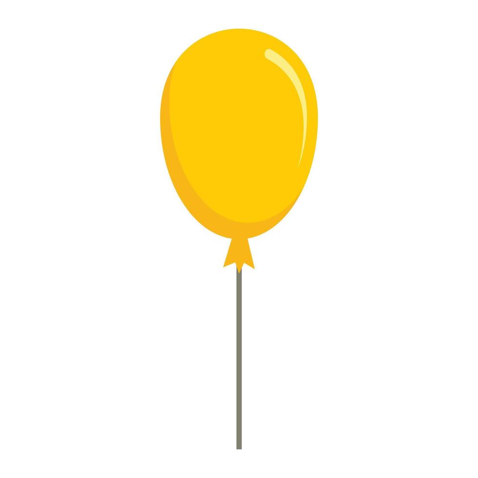 Kid yellow balloon icon, flat style vector