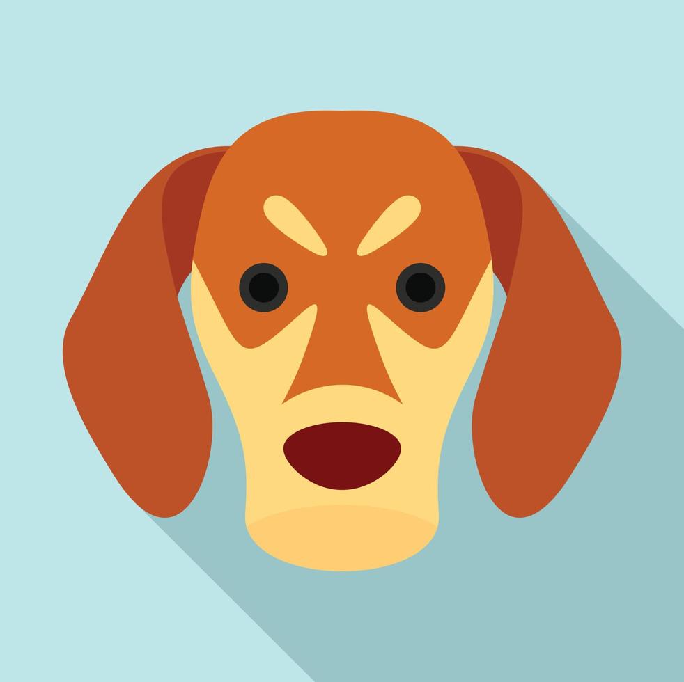 Dog face icon, flat style vector