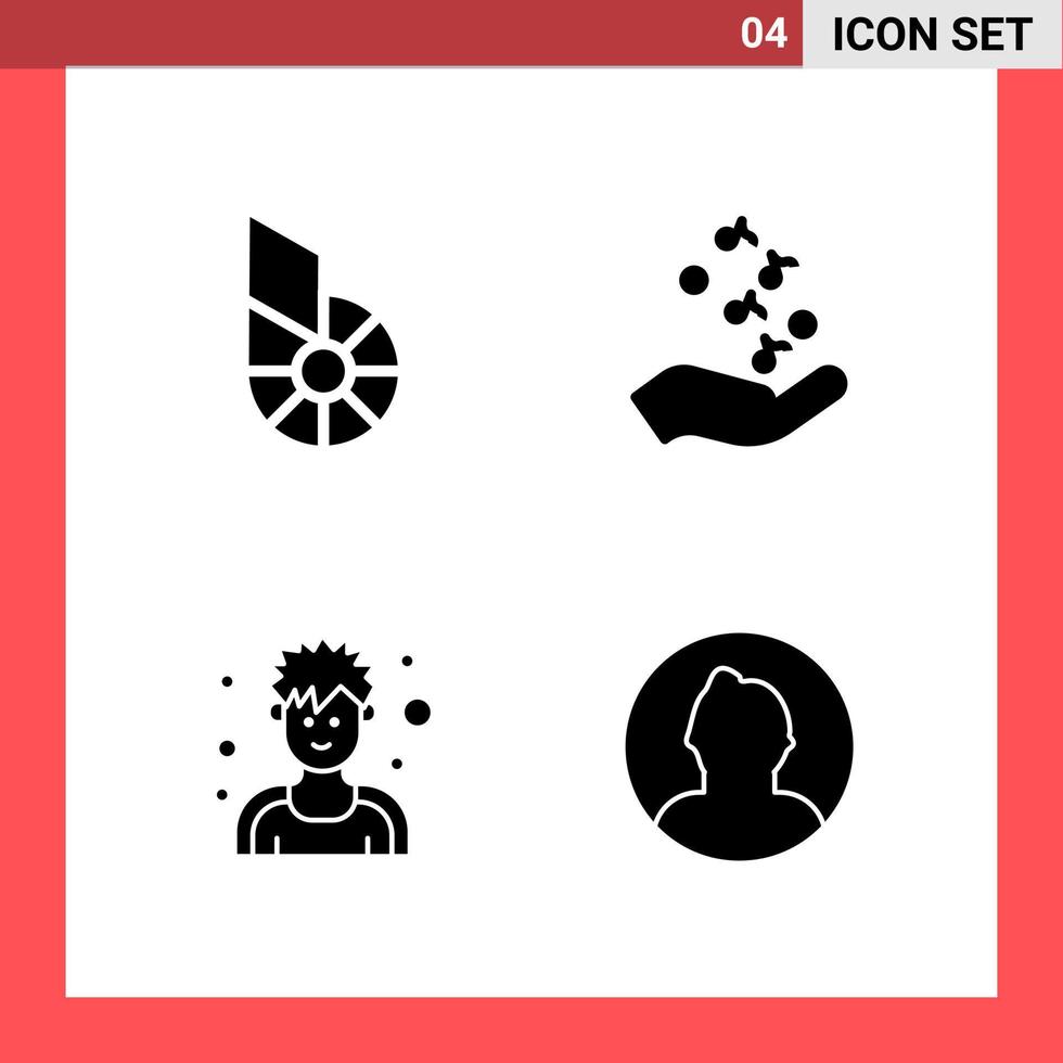 paquete de 4 iconos símbolos de glifo de estilo sólido sobre fondo blanco signos simples para el diseño general fondo de vector de icono negro creativo