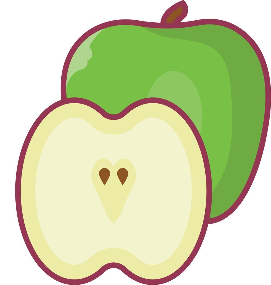 ilustración de vector de manzana en un fondo. símbolos de calidad premium. iconos vectoriales para concepto y diseño gráfico.