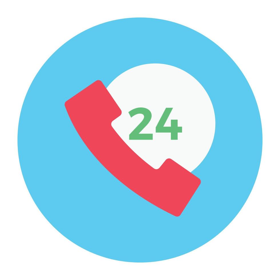 24h call vector illustration on a background.Premium quality symbols.vector icons for concept and graphic design.