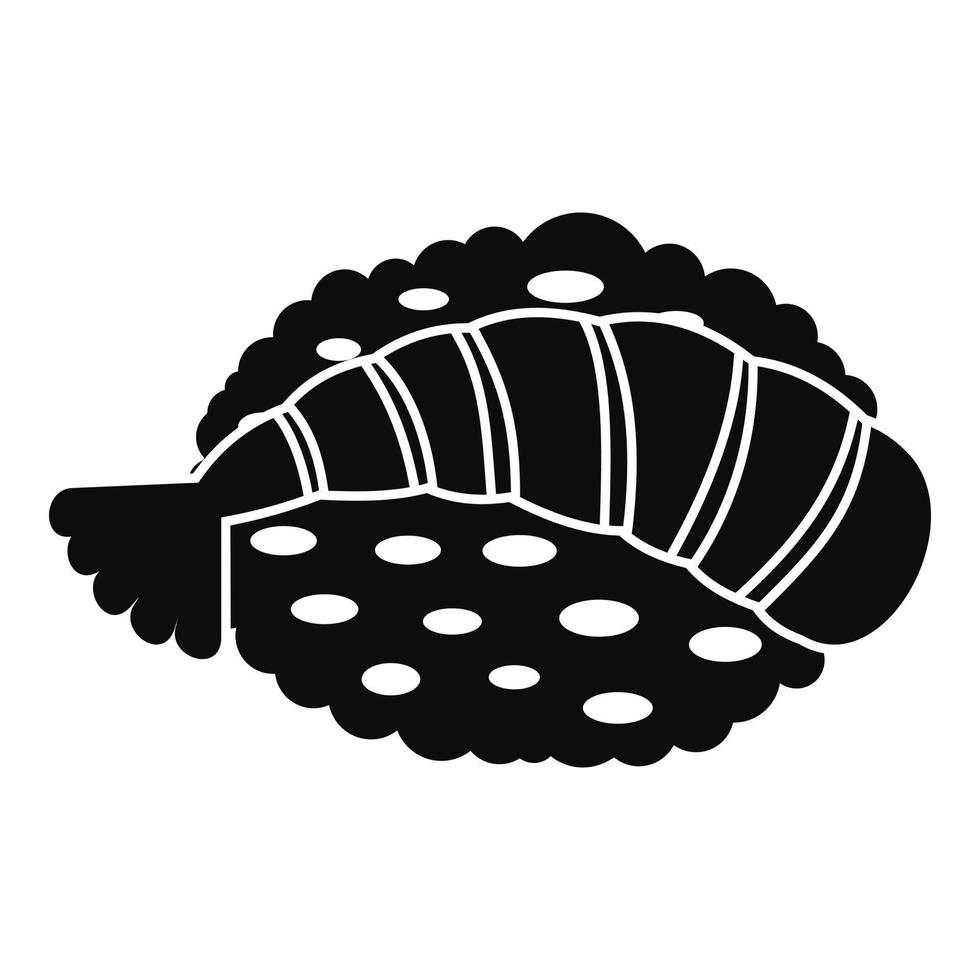 icono de sushi de camarones ebi, estilo simple vector