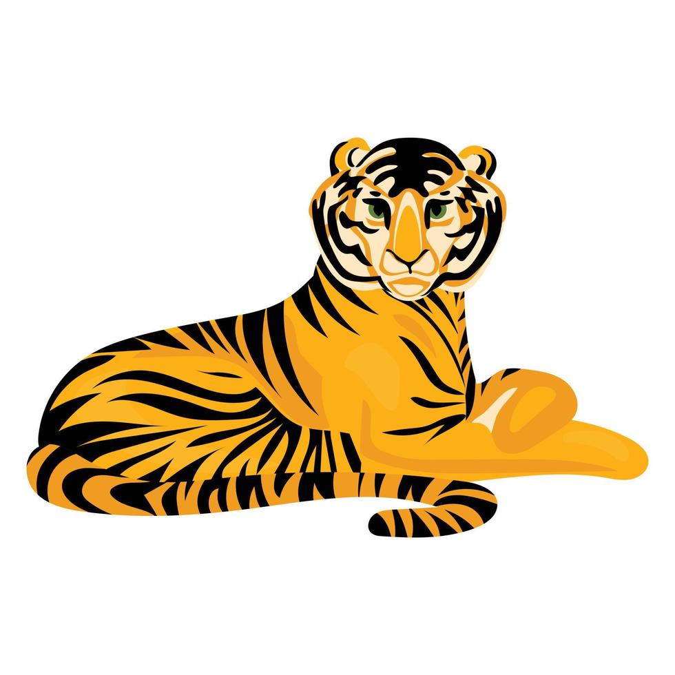Tiger icon, cartoon style vector