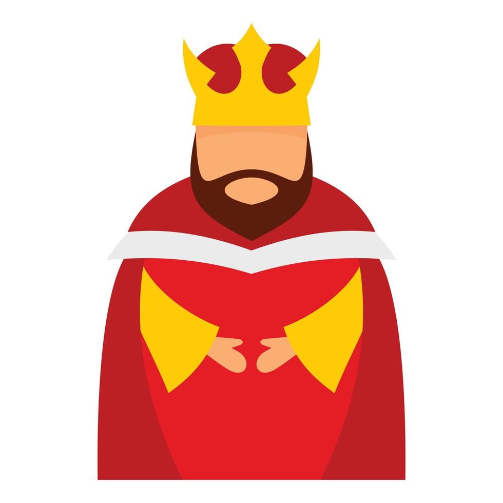 Bethlehem king icon, flat style vector