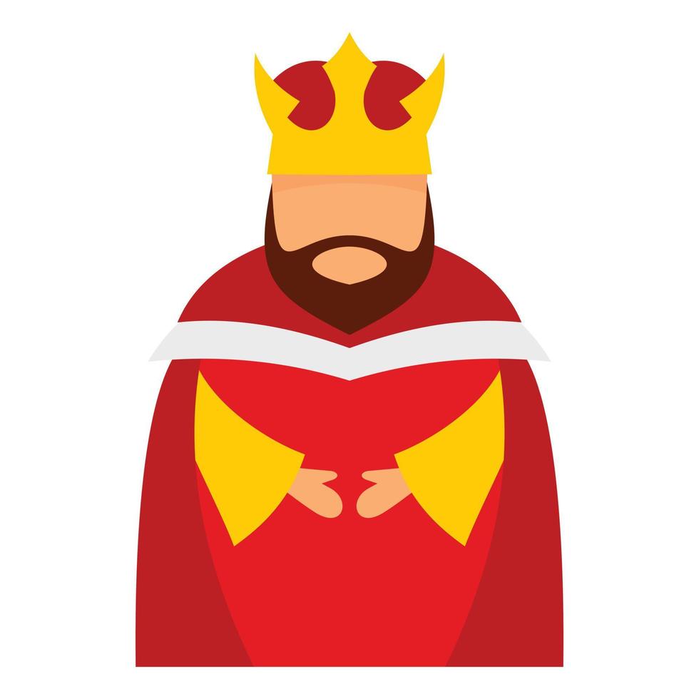 Bethlehem king icon, flat style vector